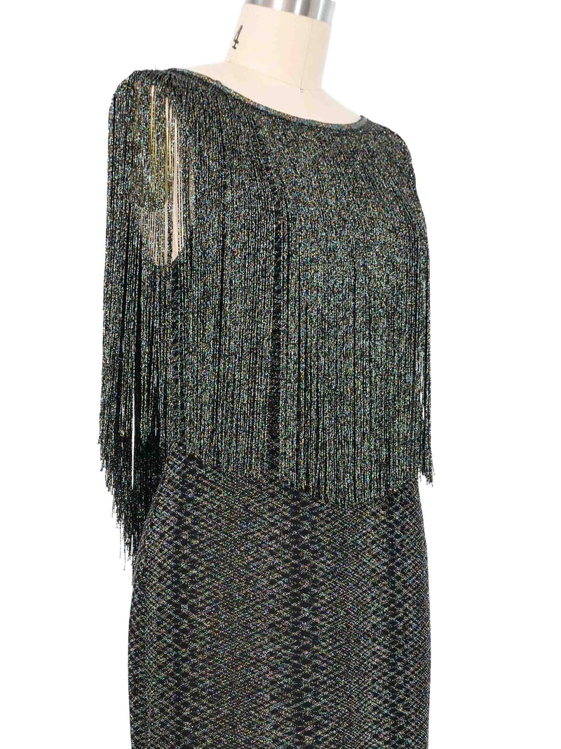 Missoni Fringed Metallic Knit Dress Dress arcadeshops.com