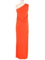 Stella McCartney Orange One Shoulder High Low Dress Dress arcadeshops.com
