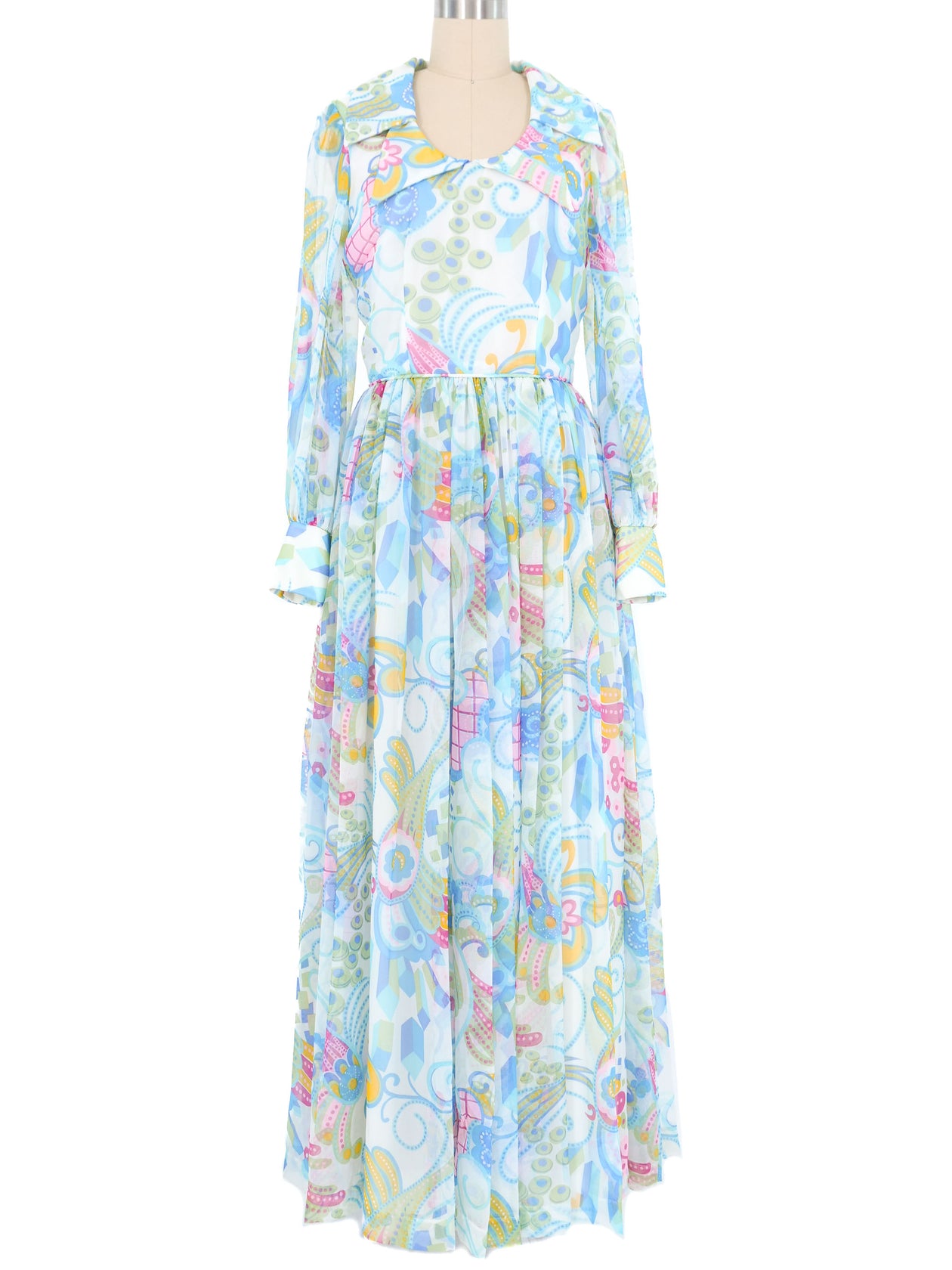 white christmas dresses Pastel Floral Chiffon Hostess Dress