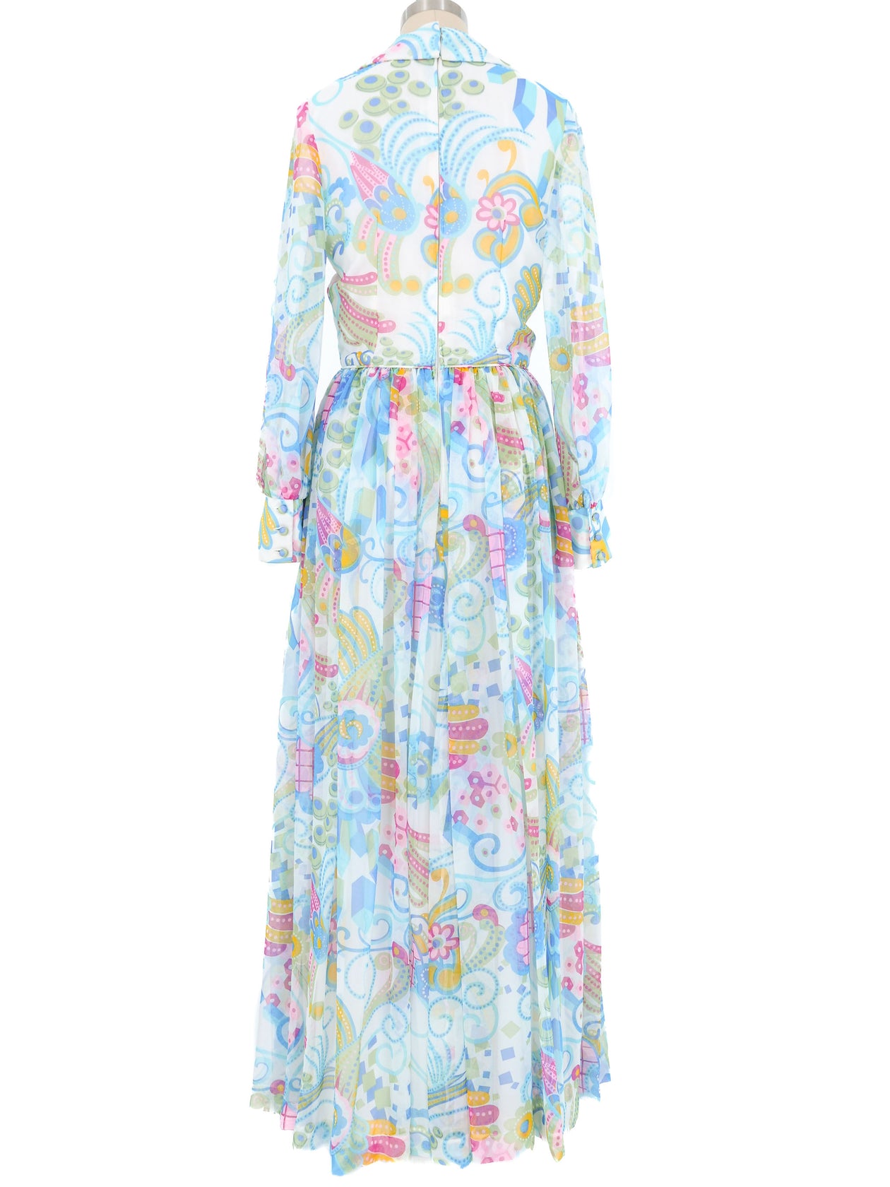 sachin and babi light blue dress Pastel Floral Chiffon Hostess Dress