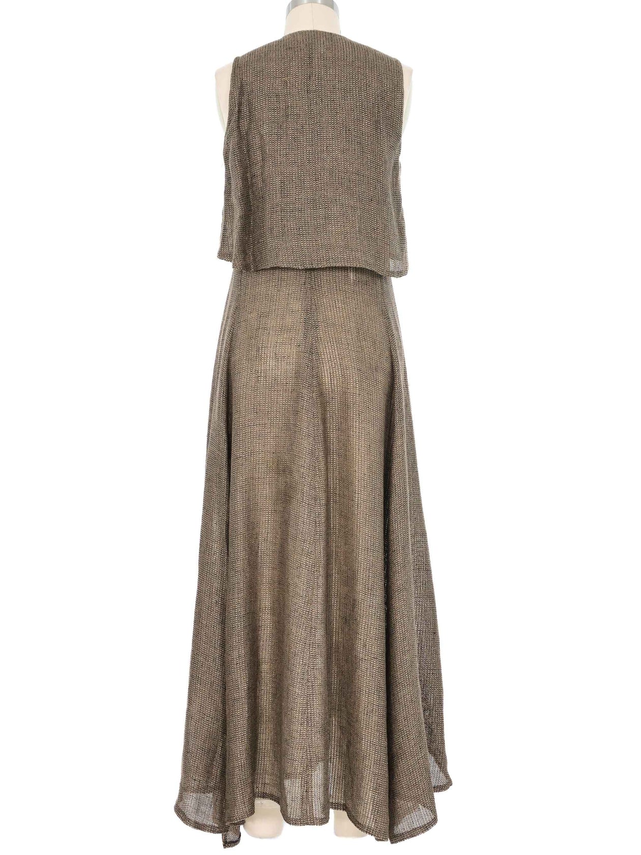 armani maxi dress Giorgio Armani Metallic Knit Maxi Dress