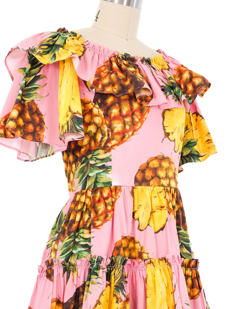 Dolce & Gabbana Pineapple Ruffle Dress Dress arcadeshops.com