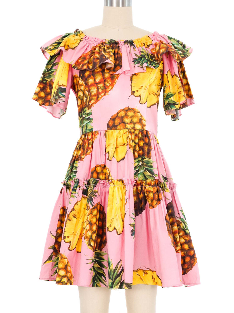 Dolce & Gabbana Pineapple Ruffle Dress Dress arcadeshops.com