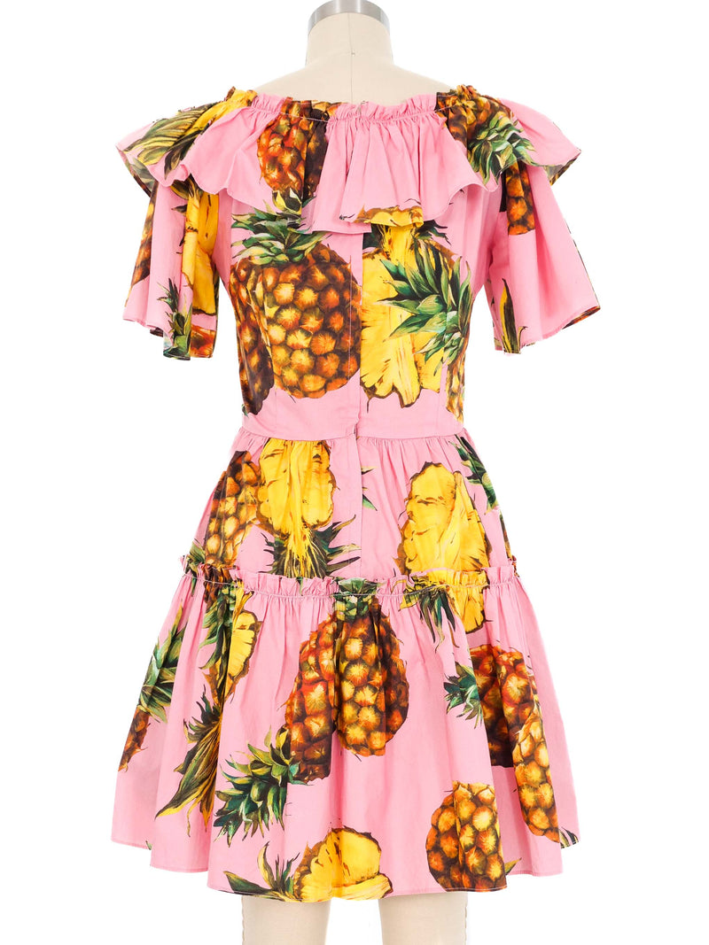 Dolce & Gabbana Pineapple Ruffle Dress Dress arcadeshops.com