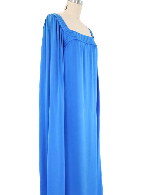 1978 Christian Dior Couture Cobalt Split Sleeve Gown Dress arcadeshops.com