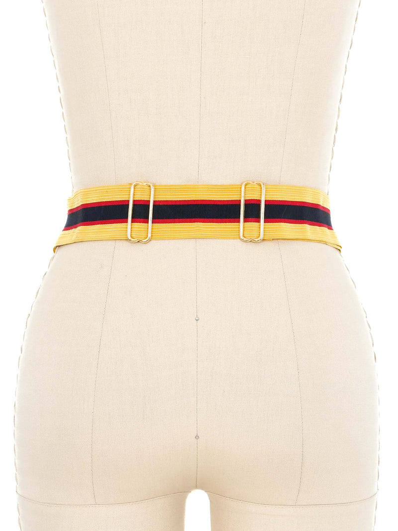 Goldtone Striped Charm Belt Accessory arcadeshops.com