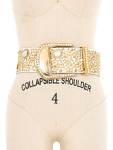 Michael Morrison Studded White Leather Belt Accessory arcadeshops.com