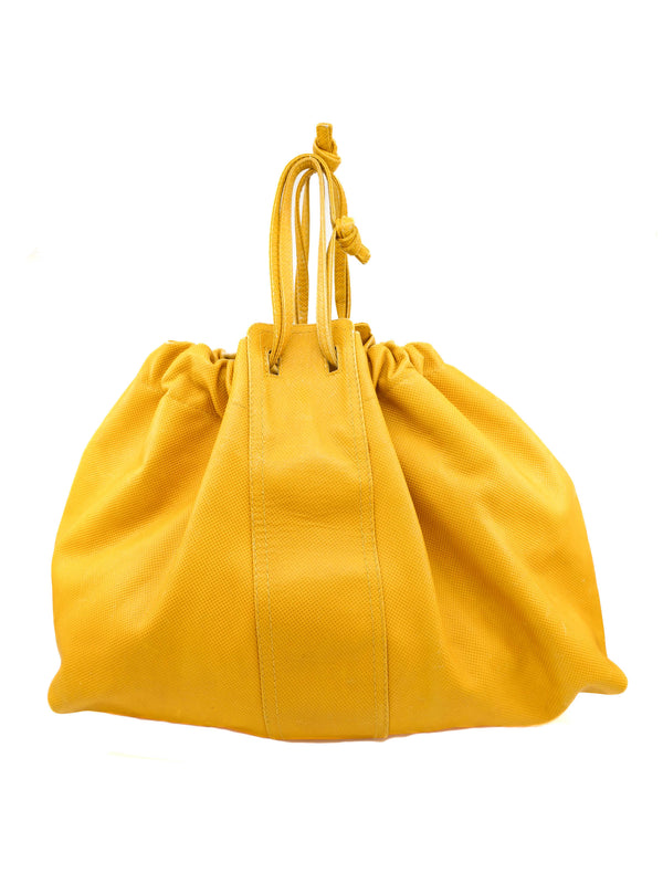 Bottega Veneta Mustard Marco Polo Drawstring Bag Accessory arcadeshops.com