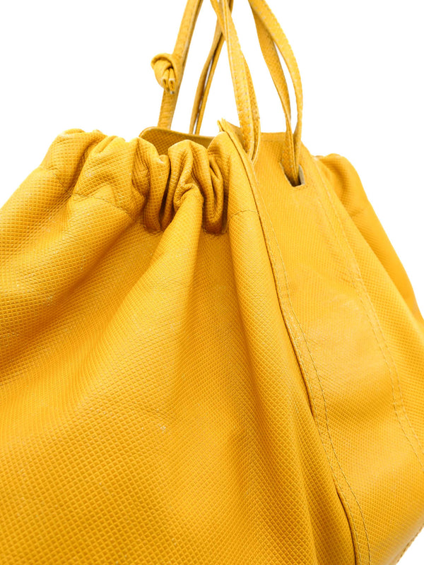 Bottega Veneta Mustard Marco Polo Drawstring Bag Accessory arcadeshops.com