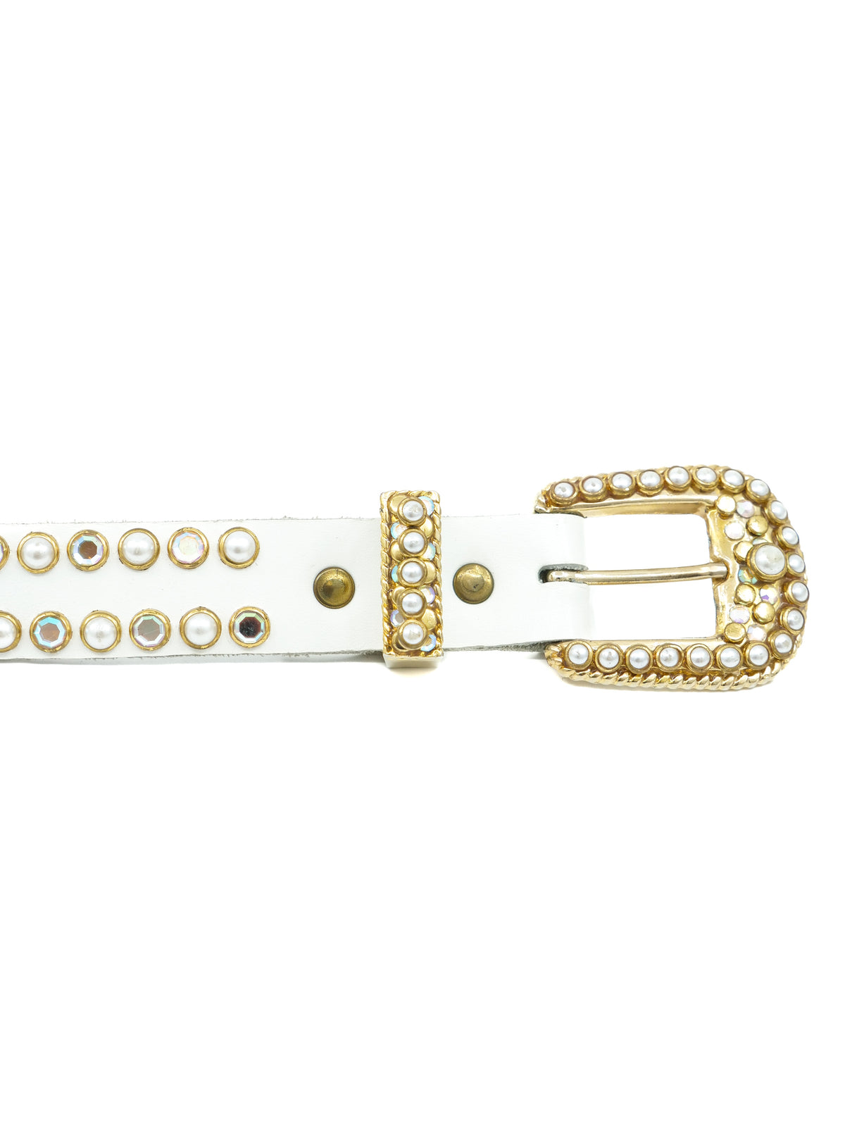 Michael Morrison Skinny Studded Leather Belt display picture 2