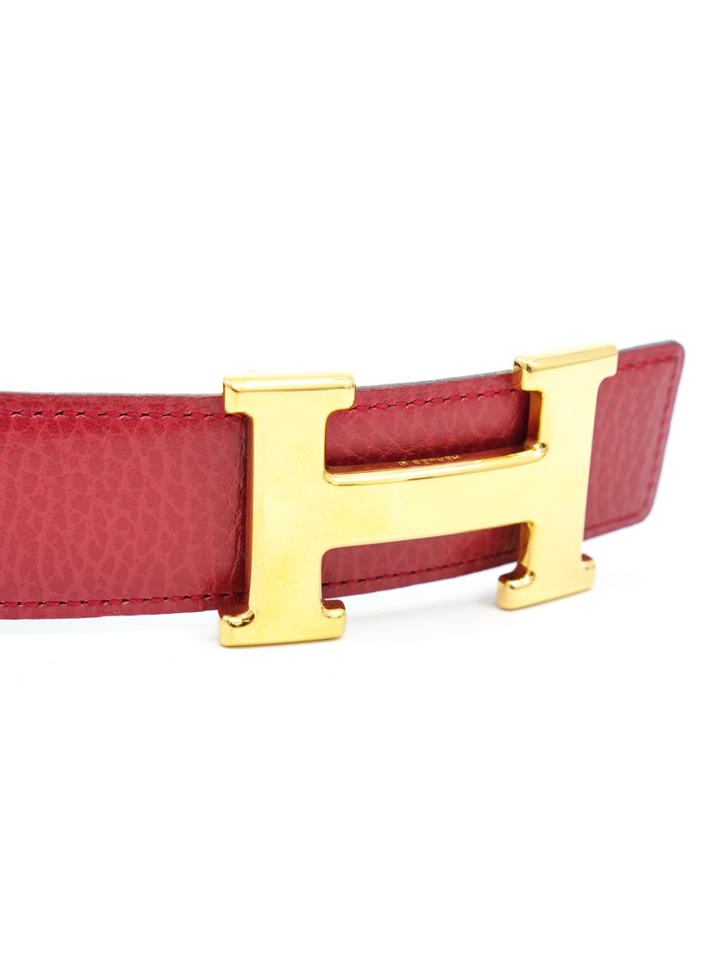 Hermes Mini H Red Reversible Belt Accessory arcadeshops.com