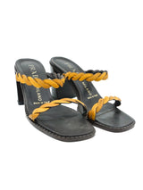Prada Braided Leather Strap Heeled Sandals, 37 Accessory arcadeshops.com