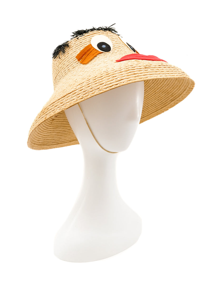 Applique Face Straw Hat Accessory arcadeshops.com