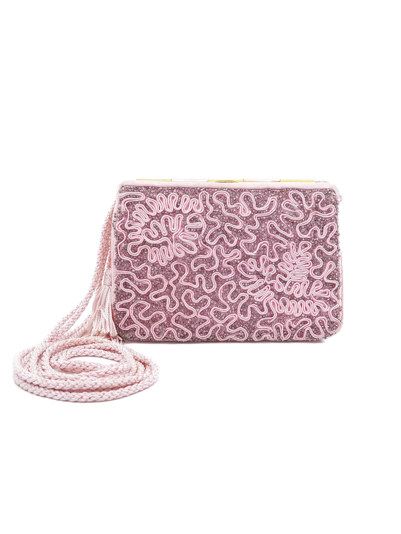 Judith Leiber Baby Pink Beaded Evening Bag Accessory arcadeshops.com