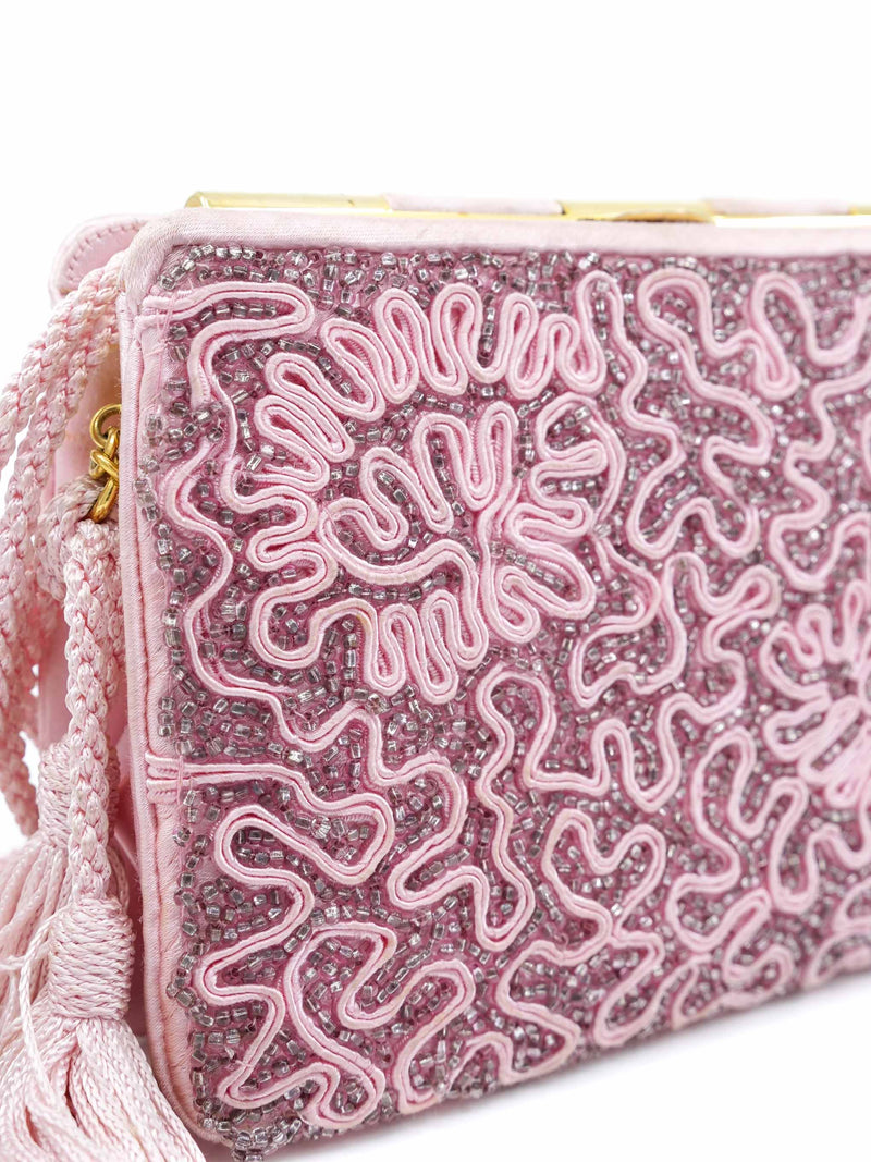 Judith Leiber Baby Pink Beaded Evening Bag Accessory arcadeshops.com