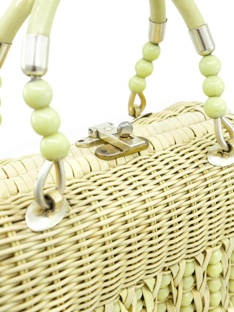 Yellow Beaded Basket Bag Accessory arcadeshops.com