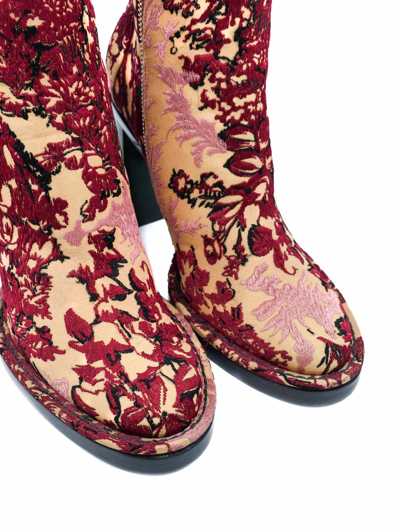 Ann Demeulemeester Floral Brocade Boots, 38 Accessory arcadeshops.com