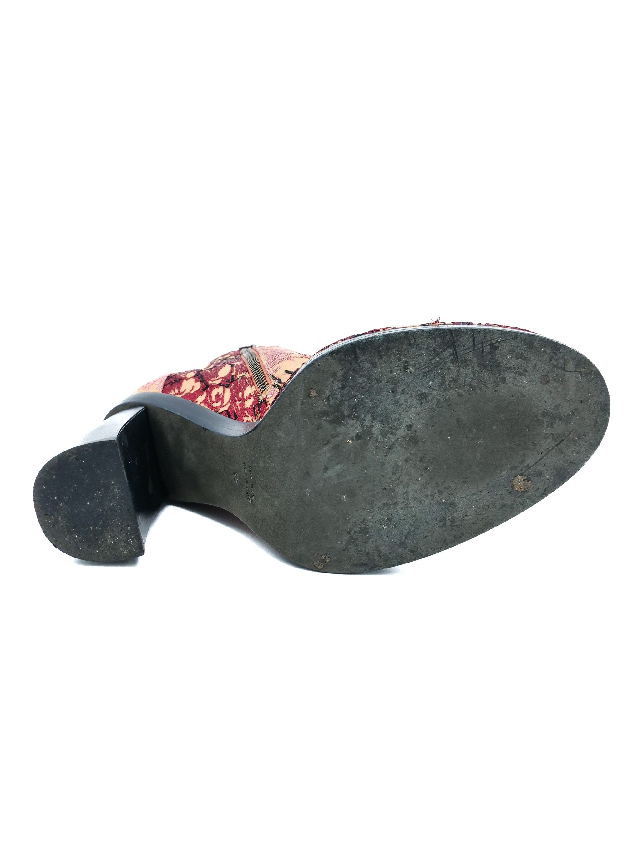 Ann Demeulemeester Floral Brocade Boots, 38 Ann Demeulemeester Floral Brocade Boots, 38