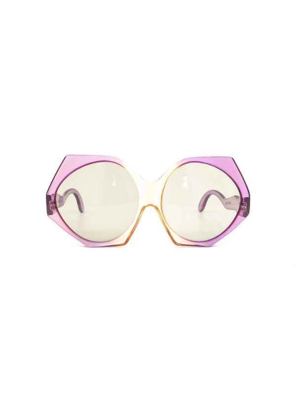 1970s Oversized Ombre Geometric Sunglasses Accessory arcadeshops.com