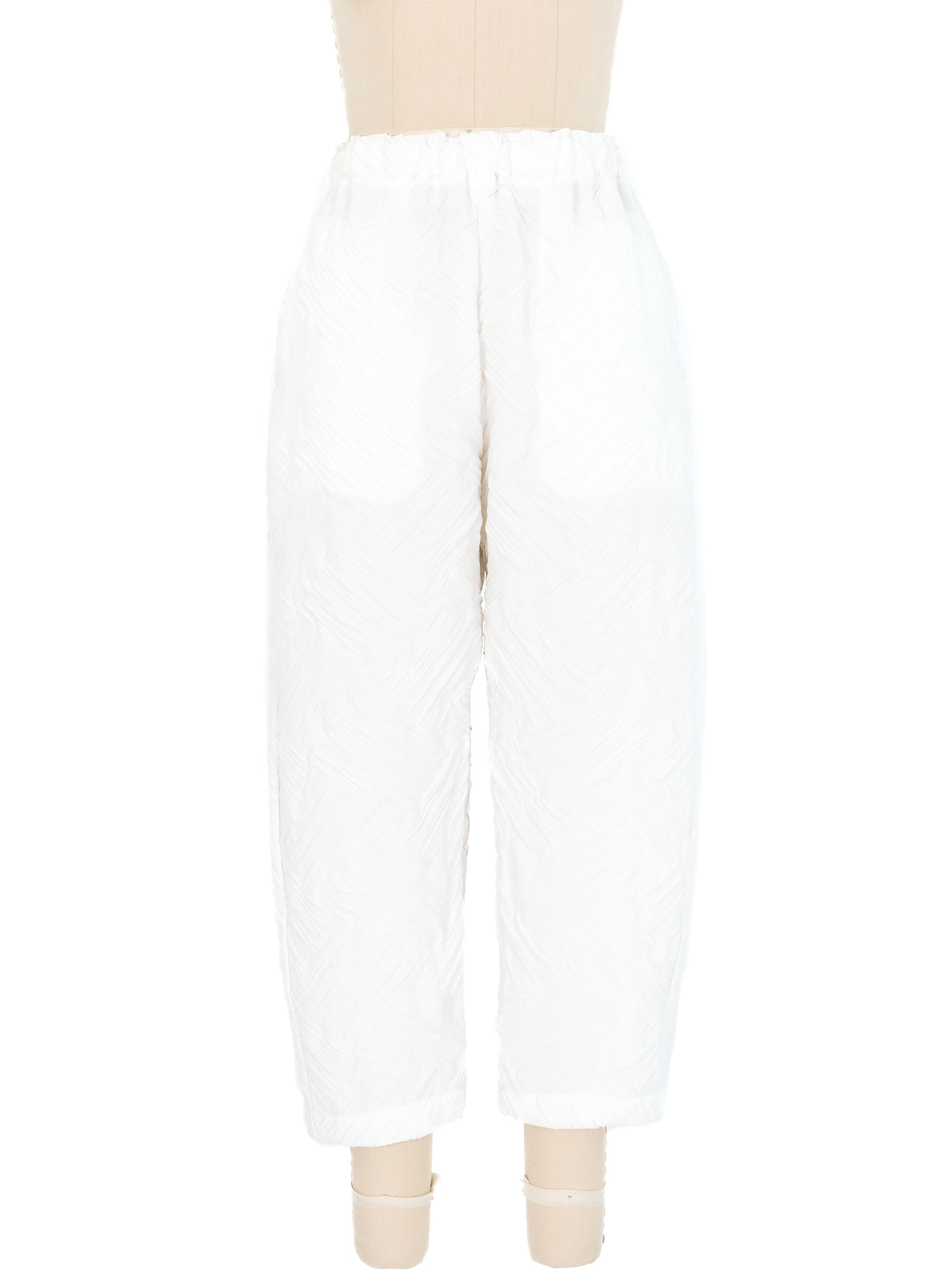 Issey Miyake Pleats Please Textured White Pants
