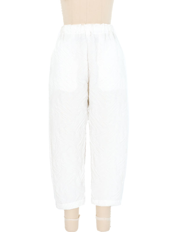 Issey Miyake Pleats Please Textured White Pants Bottom arcadeshops.com
