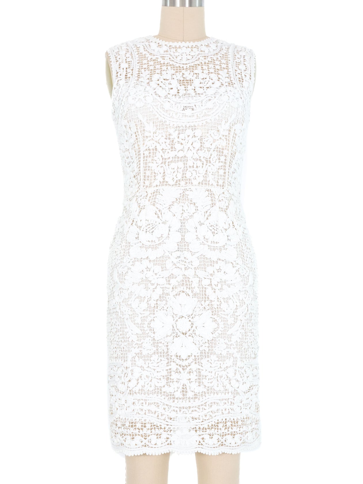 Dolce & Gabbana Crochet White Lace Dress
