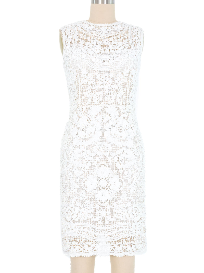 Dolce & Gabbana Crochet White Lace Dress Dolce & Gabbana Crochet White Lace Dress