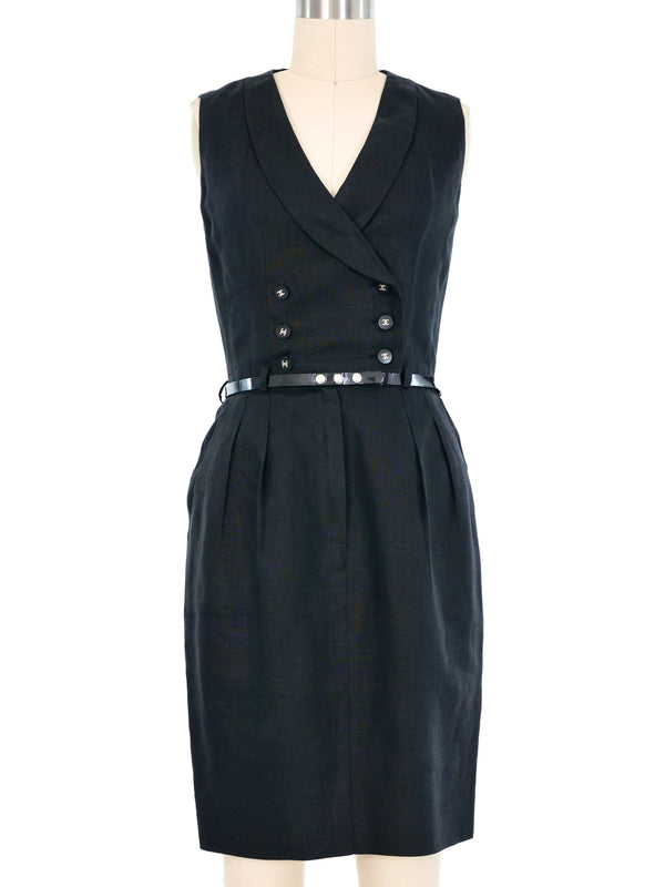 1996 Chanel Black Linen Dress Dress arcadeshops.com