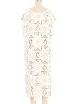 Ivory Sequin Embellished Crochet Maxi Dress Dress arcadeshops.com