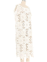 Ivory Sequin Embellished Crochet Maxi Dress Dress arcadeshops.com