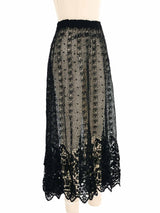 Black Crochet Midi Skirt Bottom arcadeshops.com