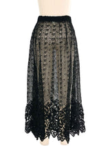 Black Crochet Midi Skirt Bottom arcadeshops.com