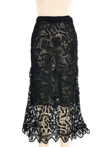 Black Floral Crochet Skirt Bottom arcadeshops.com