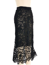 Black Floral Crochet Skirt Bottom arcadeshops.com