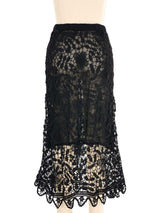 Black Floral Crochet Skirt Bottom arcadeshops.com