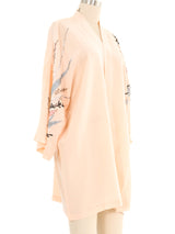 Blush Embellished Silk Robe Jacket arcadeshops.com