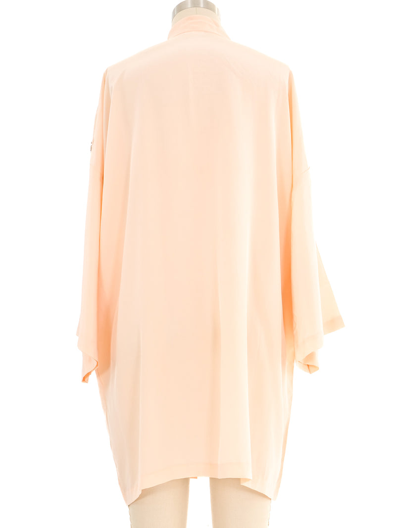 Blush Embellished Silk Robe Jacket arcadeshops.com