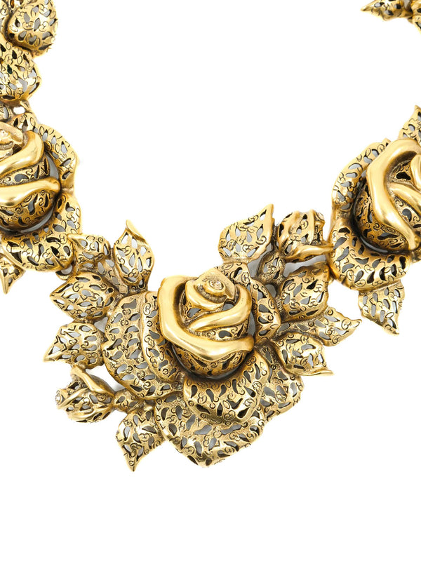 Oscar de la Renta Rose Bib Necklace Accessory arcadeshops.com
