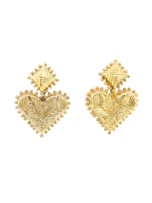 Christian Lacroix Textured Heart Earrings Accessory arcadeshops.com