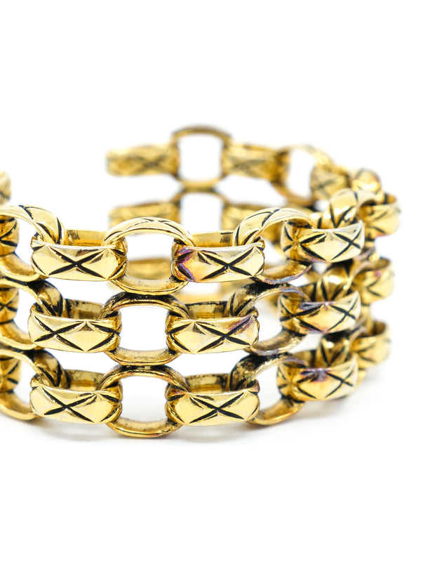 Chanel Quilted Chain Cuff Accessory arcadeshops.com