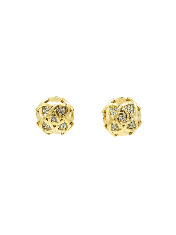 Chanel Double C Rhinestone Earrings Accessory arcadeshops.com