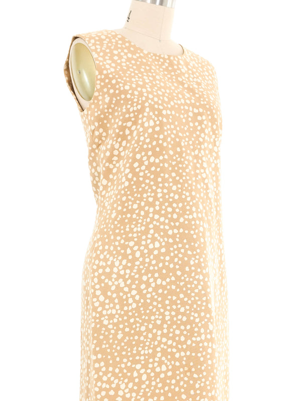 1990s Yves Saint Laurent Dot Printed Silk Sheath Dress Dress arcadeshops.com