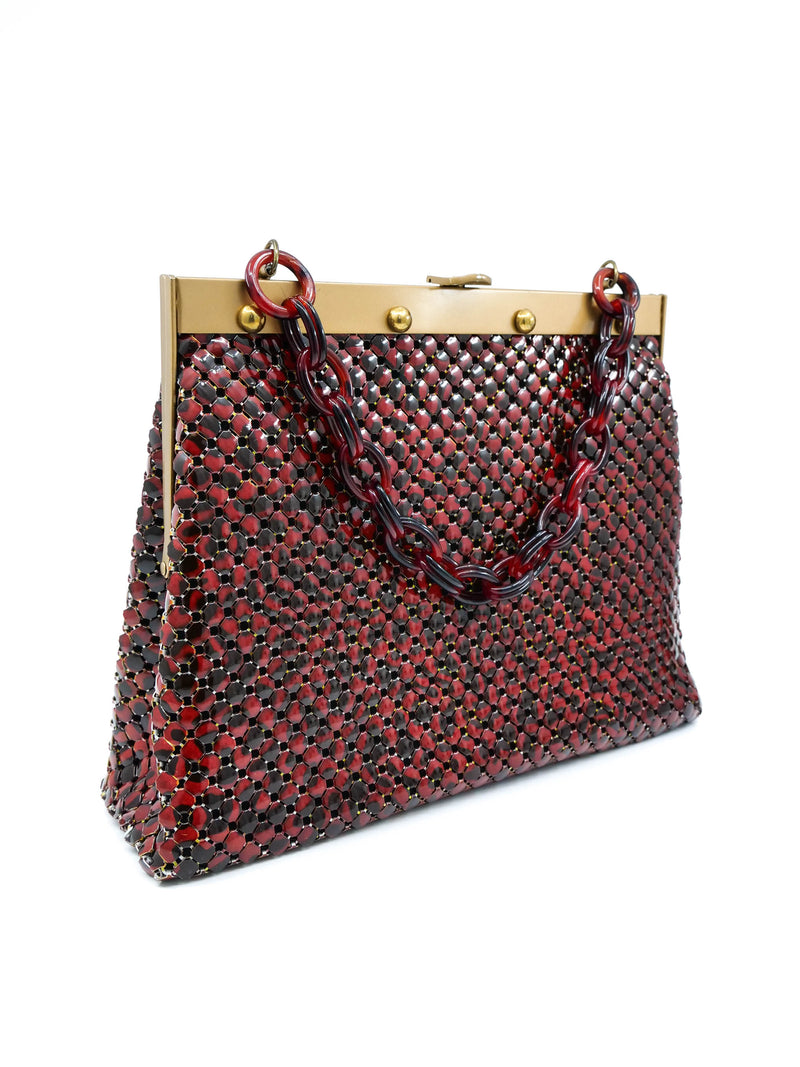 Whiting And Davis Tortoiseshell Metal Mesh Handbag & Wallet Accessory arcadeshops.com