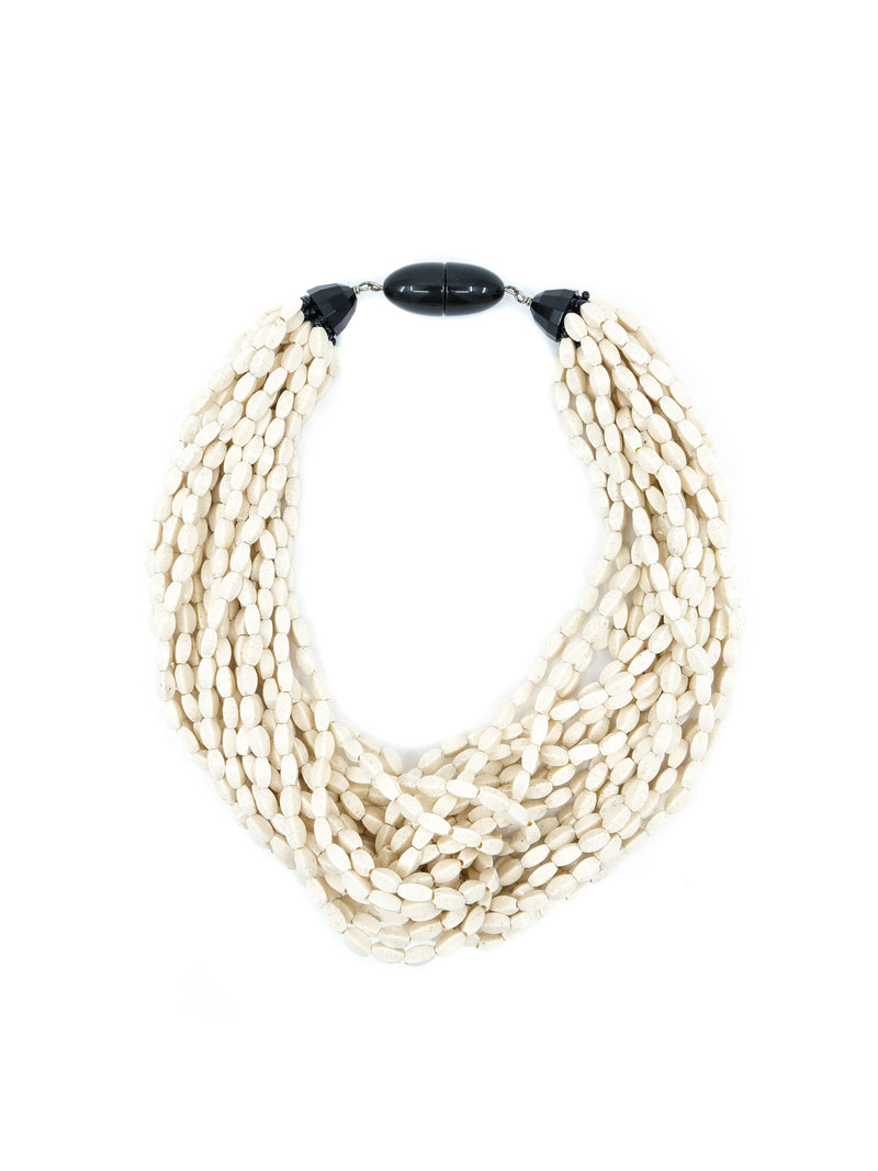 Multi Strand Beaded Knot Necklace Accessory arcadeshops.com