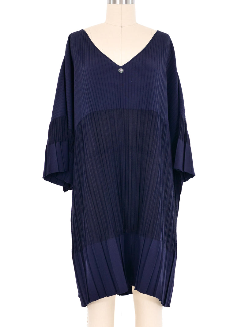 Chanel Navy Pleated Tunic Top arcadeshops.com