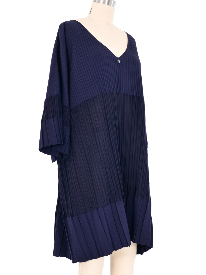 Chanel Navy Pleated Tunic Top arcadeshops.com