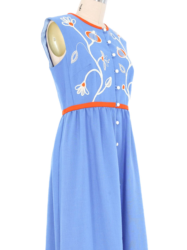 Bob Cunningham Cornflower Applique Maxi Dress Dress arcadeshops.com