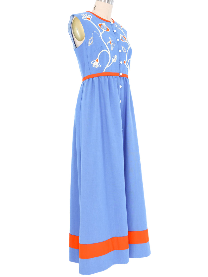 Bob Cunningham Cornflower Applique Maxi Dress Dress arcadeshops.com