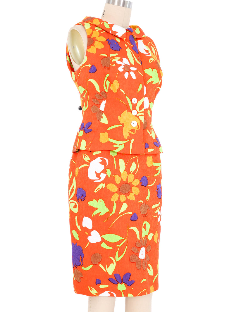 oscar de la renta neon dress Oscar de la Renta Neon Yellow Multi Spring 2024 Off Shoulder Ruffle Mi Roundabout Resale Couture