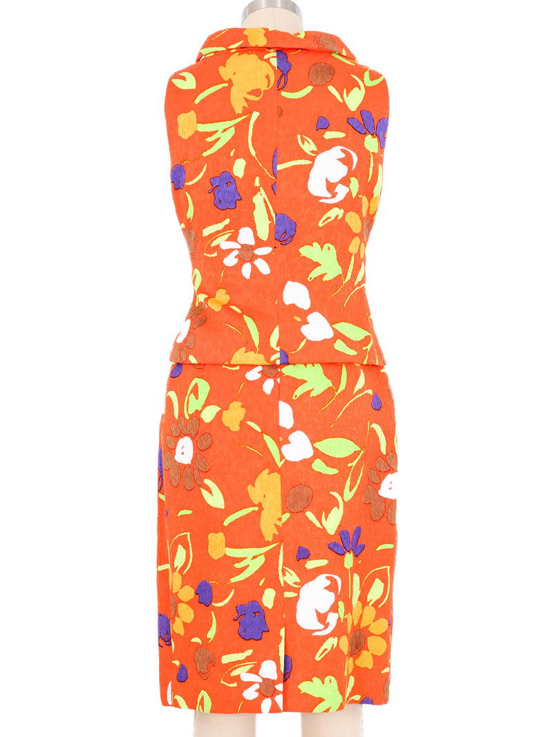 oscar de la renta neon dress OSCAR DE LA RENTA Size 6 Neon Yellow Crepe Tiered Cocktail Dress